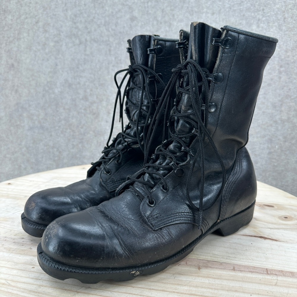 VTG 92" McNamara Combat Boots Leather Steel Toe Boots Military Tactical Lug 8.5R